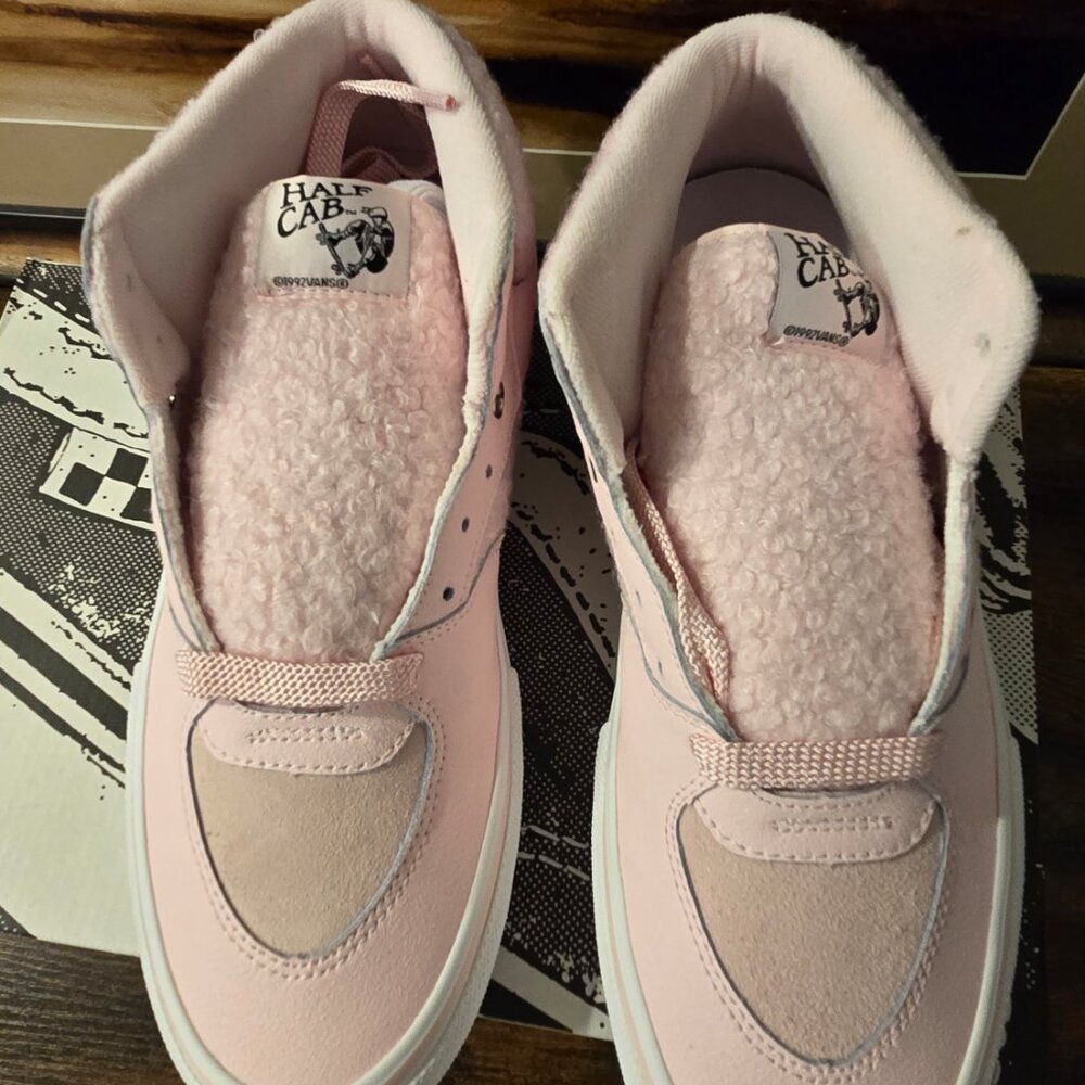 Vans Skate Half Cab Sherpa Leather Pink White VN0A5FCDY3K Men's Size 10 Shoes US - Picture 4 of 14